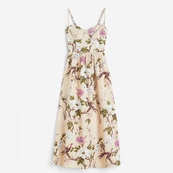 H&M Linen-blend Bow-detail Dress NEW - Picture 5 of 7